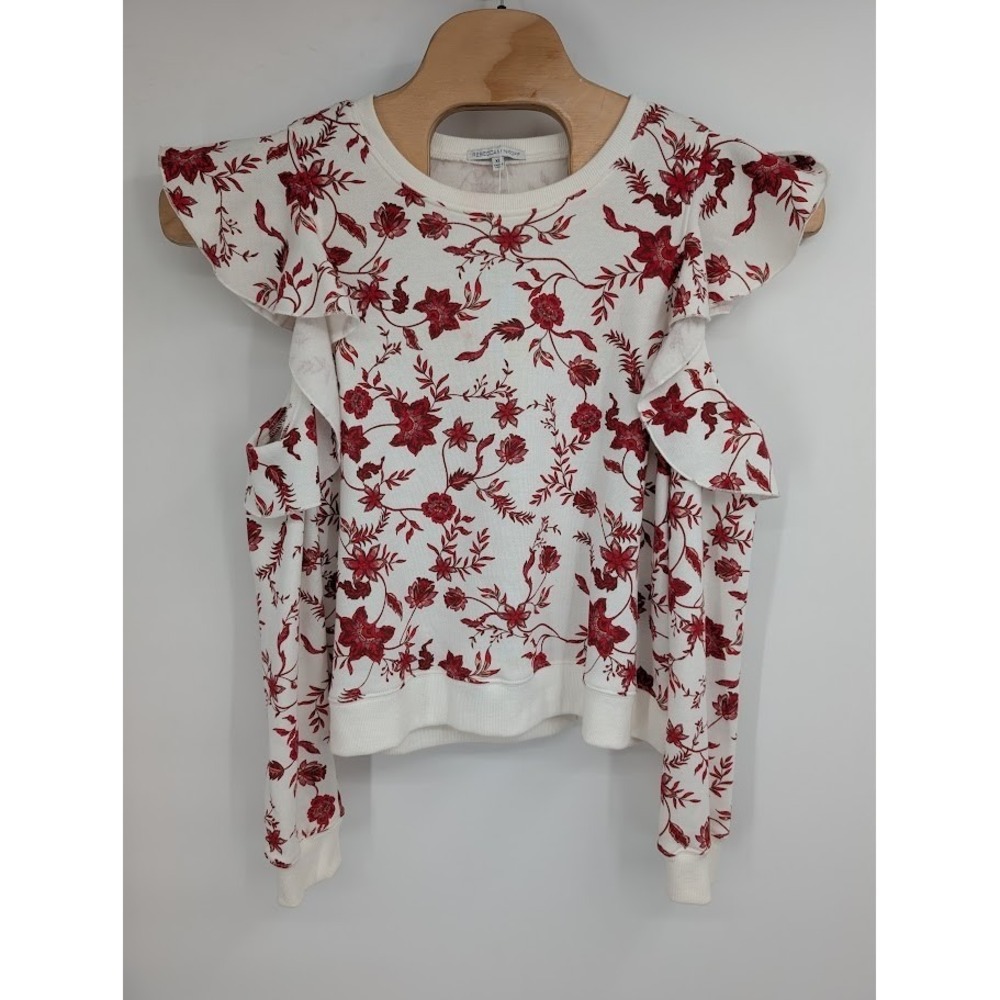 Rebecca Minkoff NWT Gracie Cold Shoulder Floral Sweatshirt Sweate sz XL